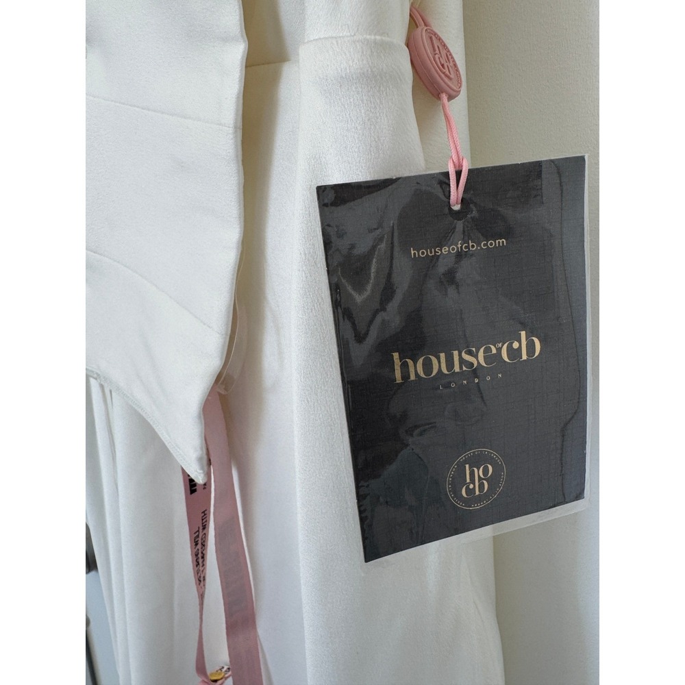 House of CB Soraya Ivory Lace Up Corset Bridal Satin Slip Mini Dress NWT - L/L+ - Picture 7 of 8